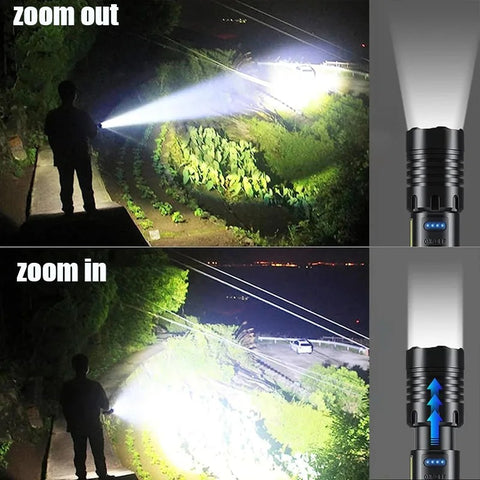 High Power Rechargeable Flashlight Ultra Powerful Led Torch Light Built-in Battery Tactical Flashlight For Outdoor Camping
