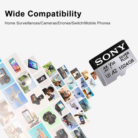 SONY Original Micro SD Card 1TB High Speed Mini SD Card U3 V30 Flash Memory Card 128GB 256GB 512GB For Phone Camera Drone