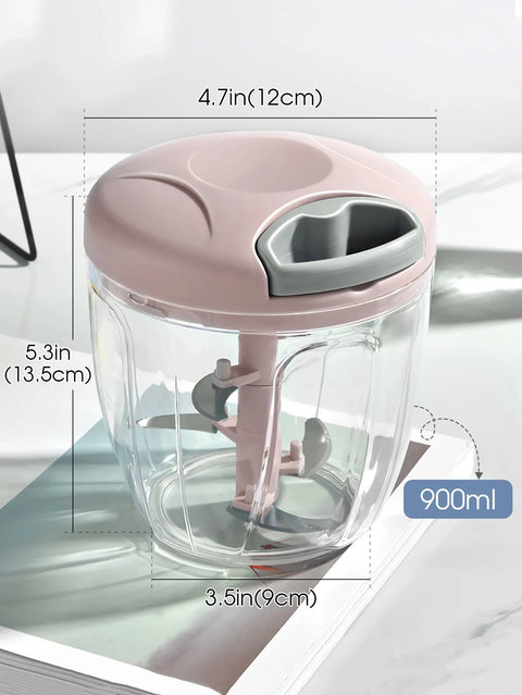 Home Kitchen Manual Ginger Grinder Garlic 500ml/900ml Mud Splasher Multifunctional Food Vegetable Cutter Handheld Meat Grinder